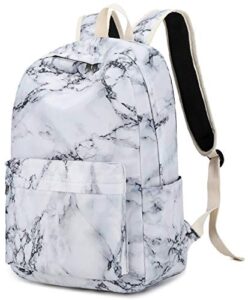 backpack for teen girls womens school backpack laptop bookbags travel casual rucksack daypacks (marble)