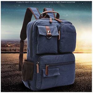 19 Inch Multi-Pocket Canvas Backpack,Men'S Canvas Bag Outdoor Business Travel Backpack Laptop Bag,Khaki,43 * 33 * 10(cm)