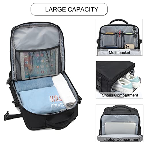 Shaelyka Medium Travel Backpack, 23L Carry On Backpack,Flight Approved Water Resistant Luggage Backpack Fit 15.6 Inches Laptop