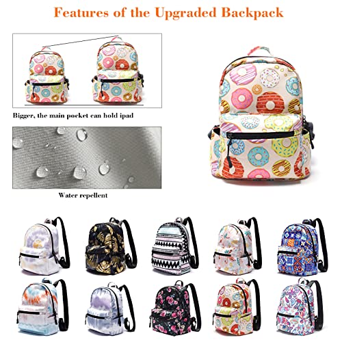 Deerling Cut Mini Backpack for Girls Lightweight Kids Back Pack for Children and Adult Ideal for School Travel (Donut)