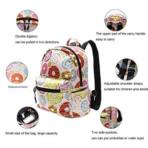 Deerling Cut Mini Backpack for Girls Lightweight Kids Back Pack for Children and Adult Ideal for School Travel (Donut)