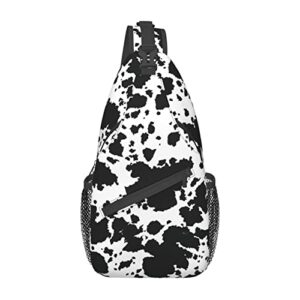 pwakvom cow print sling bag crossbody sling backpack travel hiking daypack chest bags shoulder bag for women men