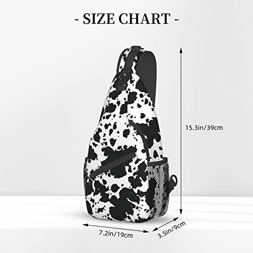 pwakvom Cow Print Sling Bag Crossbody Sling Backpack Travel Hiking Daypack Chest Bags Shoulder Bag For Women Men