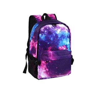 e-clover galaxy backpack for girls/women/men lightweight school backpacks bookbag for boys waterproof travel daypack purple christmas gift