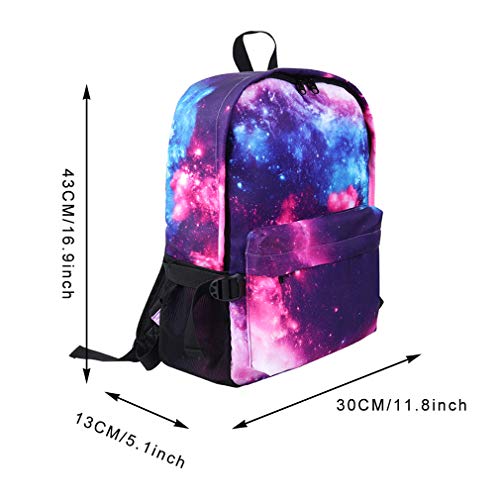 E-Clover Galaxy Backpack for Girls/Women/Men Lightweight School Backpacks Bookbag for Boys Waterproof Travel Daypack Purple Christmas Gift