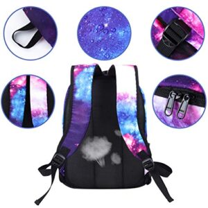 E-Clover Galaxy Backpack for Girls/Women/Men Lightweight School Backpacks Bookbag for Boys Waterproof Travel Daypack Purple Christmas Gift