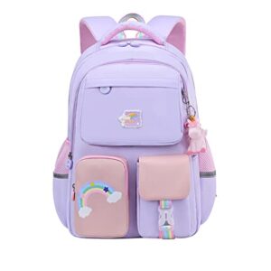 BUNDMAN Pruple Backpack, Kawaii Backpacks in for Teen Girls School Aesthetic Backpack with Cute Kawaii Backpack for school girls