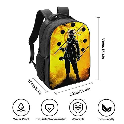 SCGOLD Anime Boys Girls Backpacks, Cartoon Animal Laptop Bags Daypack 3D Printed Lightweight Durable Backpack Schoolbag for Back to School Teens Elementary Middle Bookbag, Soul Yellow, One Size