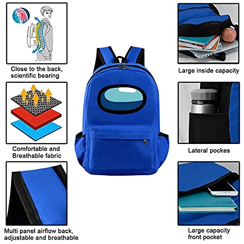 JR rutien Backpack School Bag For Boys Girls Outdoor Work Travel Sports Waterproof Laptop Bag Women Men Backpack 17 Inch (Royal Blue)