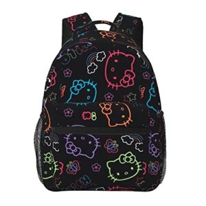 bamaro cartoon anime cat backpack for girls women lightweight fashion high capacity school bookbag
