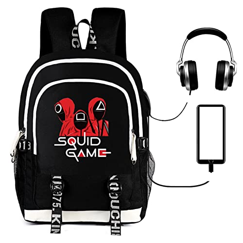 CUSALBOY TV Backpack Student Men and Women USB Charging School Bag Computer Bag Backpack (Black 2)