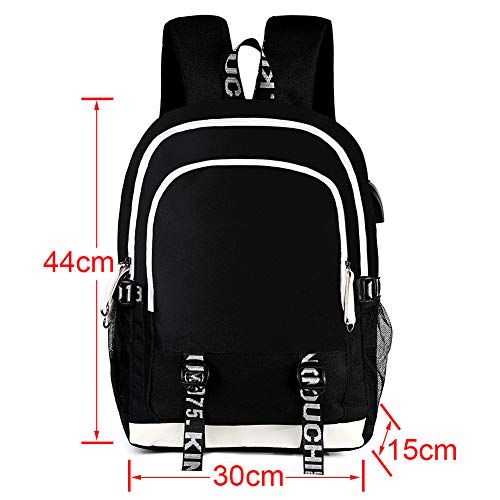 CUSALBOY TV Backpack Student Men and Women USB Charging School Bag Computer Bag Backpack (Black 2)