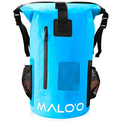 Malo’o Waterproof Heavy Duty Backpack - 30L - Roll-Top Dry Bag - Beach Bag - Backpacking Bag - Fishing Bag-Kayaking Bag