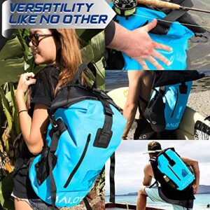 Malo’o Waterproof Heavy Duty Backpack - 30L - Roll-Top Dry Bag - Beach Bag - Backpacking Bag - Fishing Bag-Kayaking Bag