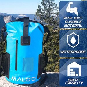 Malo’o Waterproof Heavy Duty Backpack - 30L - Roll-Top Dry Bag - Beach Bag - Backpacking Bag - Fishing Bag-Kayaking Bag