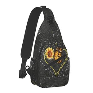 sunflower sling bag for women men crossbody bags travel hiking lightweight daypack shoulder backpack for cycling fitness