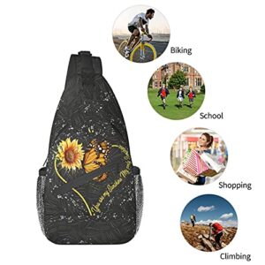 Sunflower Sling Bag for Women Men Crossbody Bags Travel Hiking Lightweight Daypack Shoulder Backpack for Cycling Fitness