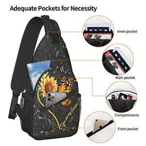 Sunflower Sling Bag for Women Men Crossbody Bags Travel Hiking Lightweight Daypack Shoulder Backpack for Cycling Fitness