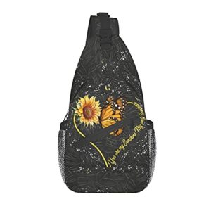 Sunflower Sling Bag for Women Men Crossbody Bags Travel Hiking Lightweight Daypack Shoulder Backpack for Cycling Fitness