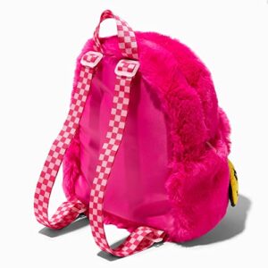 Claire's Pink Furry Happy Face Mini Backpack