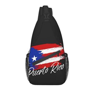 cute puerto rico flag sling bag crossbody chest daypack casual backpack puerto rican shoulder bags for women men