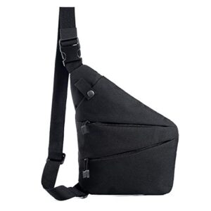 liviqily fashion left/right hand shoulder crossbody bag, sling backpack ,multifunction crossbody bag for men women outdoor cycling hiking travel (black, left hand)