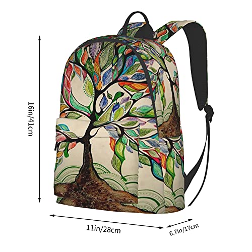 FeHuew 16 inch backpack Vintage Tree of Life Laptop Backpack Full Print School Bookbag Shoulder Bag for Travel Daypack