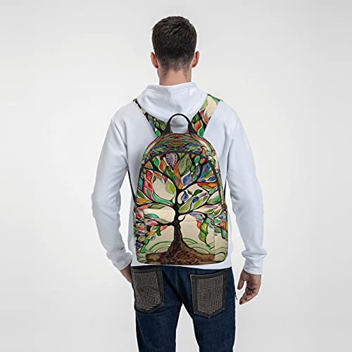 FeHuew 16 inch backpack Vintage Tree of Life Laptop Backpack Full Print School Bookbag Shoulder Bag for Travel Daypack