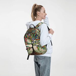 FeHuew 16 inch backpack Vintage Tree of Life Laptop Backpack Full Print School Bookbag Shoulder Bag for Travel Daypack