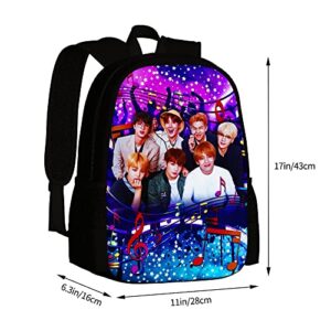 2pcs Fashion Backpack with Pencil Bag 17 Inch Laptop Bookbag Lightweight Daypack Travel Bag Color-2