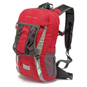 locallion 20l hiking daypack ultralight bike rucksack backpack outdoor sports daypack for running (red)