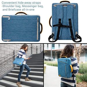 Vangoddy Slate 3-in-1 Universal 17.3 17-inch Laptop Backpack Shoulder Bag Briefcase (Blue)