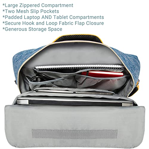 Vangoddy Slate 3-in-1 Universal 17.3 17-inch Laptop Backpack Shoulder Bag Briefcase (Blue)