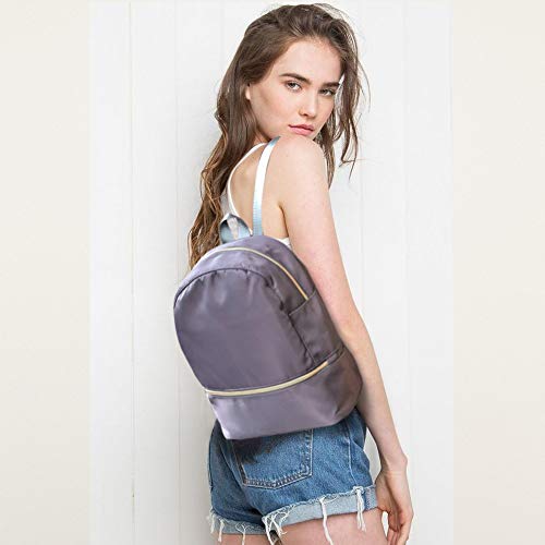 MEB My Ever Bag Lightweight 11.5" Nylon Mini Backpack for Women with hidden anti theft pocket on the back | waterproof | Mochila de Mujer (Gray)