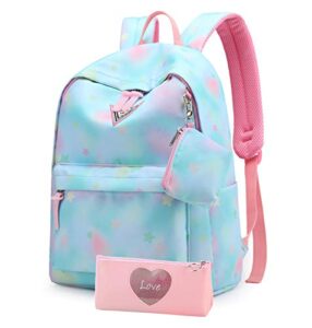 suerico school backpack for girls,lightweight durable school bags waterproof bookbag for students (sky blue)