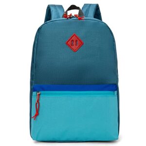 veious kids backpack for boys & girls, 15 inch toddler school backpacks, green blue