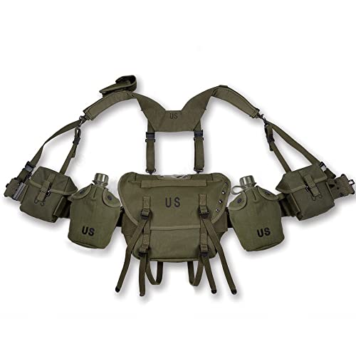 YBJBHW M1956 M1961 Equipment Vietnam War Equipment Replica WW2 US Army Korean War1956 Short Pouch 1956 Bag Kettle Belt Straps