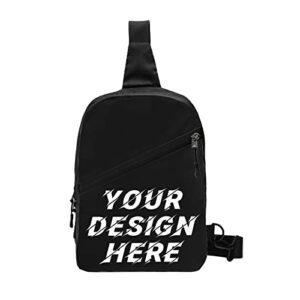 custom sling bags with you logo text picture personalized chest bags travel business shopping sport menscustom chest bags, black
