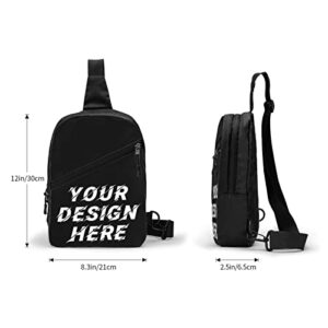 Custom Sling Bags With You Logo Text Picture Personalized Chest Bags Travel Business Shopping Sport MensCustom Chest Bags, Black