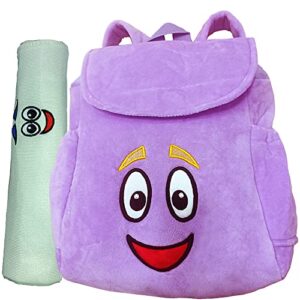 dora explorer backpack, dora backpack, purple dora explorer soft plush backpack,backpacks toys toddler gifts