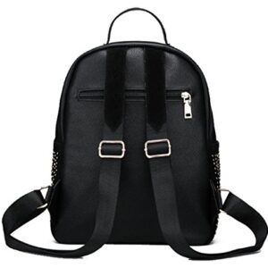 Zzfab PU Leather Rhinestone Backpack Black