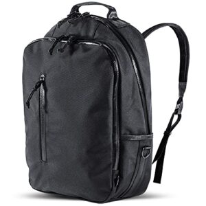 defy bucktown ballistic nylon backpack | 23 liter utility backpack for men | professional work bag w/ 17 inch laptop sleeve | premium tech backpack | water repellent travel & commuter pack (black)