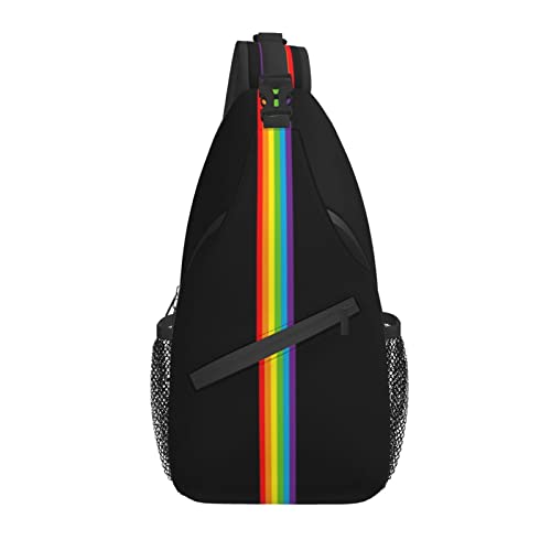 LGBT Sling Bag Crossbody Chest Daypack Casual Backpack Rainbow Animal Shoulder Bag For Travel Hiking Shopping