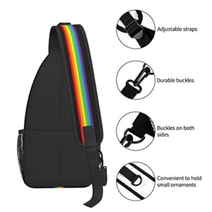 LGBT Sling Bag Crossbody Chest Daypack Casual Backpack Rainbow Animal Shoulder Bag For Travel Hiking Shopping