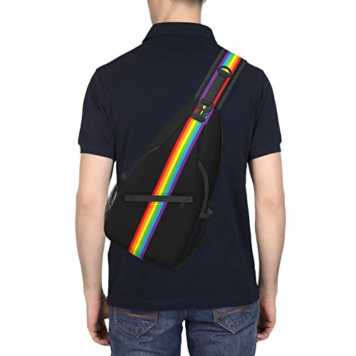 LGBT Sling Bag Crossbody Chest Daypack Casual Backpack Rainbow Animal Shoulder Bag For Travel Hiking Shopping