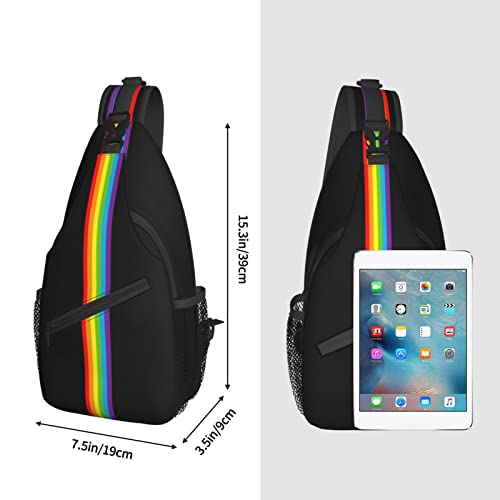 LGBT Sling Bag Crossbody Chest Daypack Casual Backpack Rainbow Animal Shoulder Bag For Travel Hiking Shopping