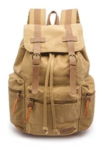 sweetbriar vintage canvas backpack, tan – protects laptops up to 15.6 inches