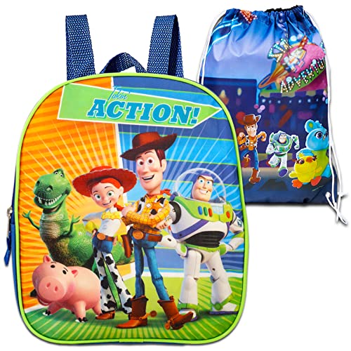 Fast Forward Toy Story Backpack for Kids Set - Toy Story Travel Bag Bundle with 11” Mini Toy Story Backpack, Toy Story Drawstring Bag | Toy Story Backpack Toddler