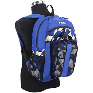 FUEL Backpack & Lunch Bag Bundle, Royal Blue/Crystal Clear Print