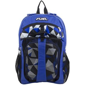 FUEL Backpack & Lunch Bag Bundle, Royal Blue/Crystal Clear Print